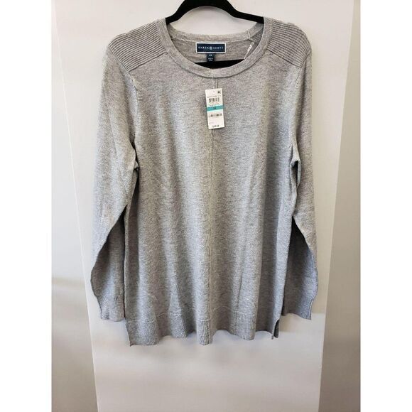 Gray Heather Plus-Size Soft Lightweight Sweater 0X‎ - Picture 2 of 6